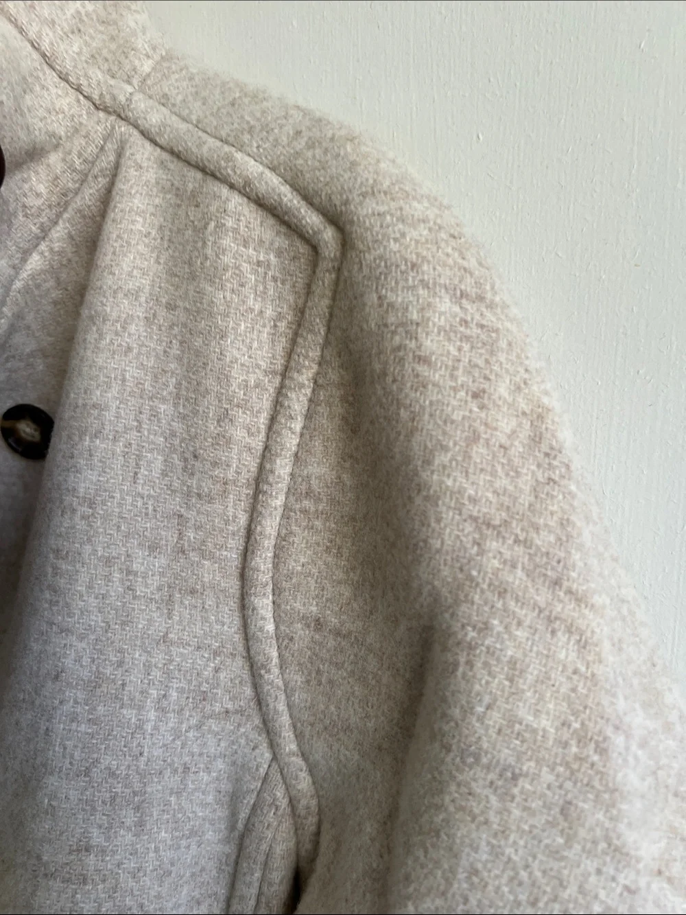 J. Crew Women's Light Cream Wool Pea Coat - Picture 4 of 5